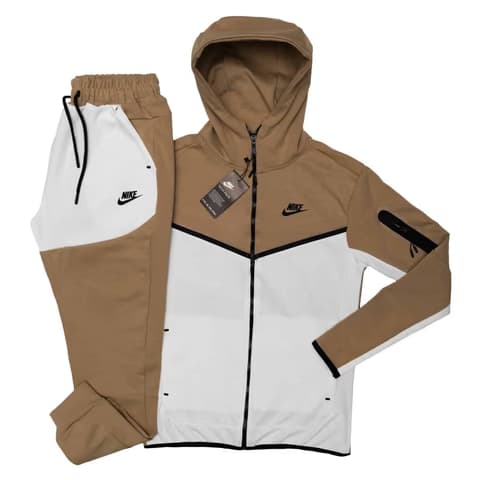 Nike Kafenasto Bijela Tech Fleece Trenerka (Sa Gumom)