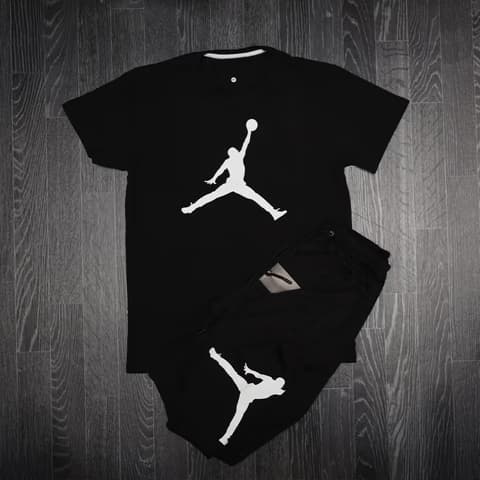 Jordan Veliki znak Crna Majica Crni Šorc