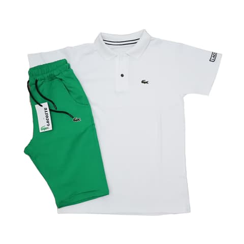 Lacosta Bijela Majica i Zeleni Šorc