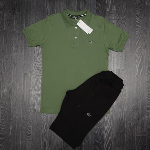 Lacosta Maslinast aMajica Crni Šorc 2025