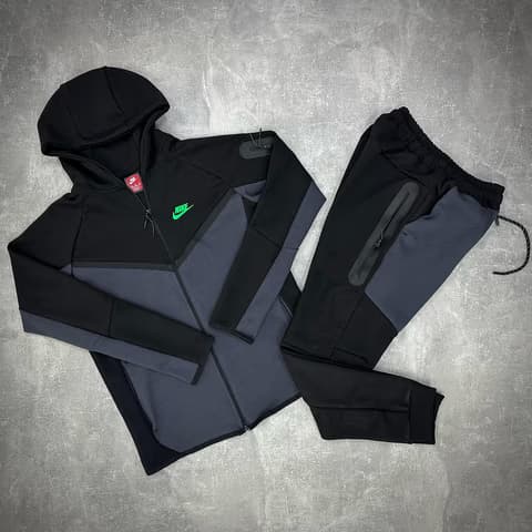 Nike Crno-Siva Tech v3 Trenerka (Zeleni znak)