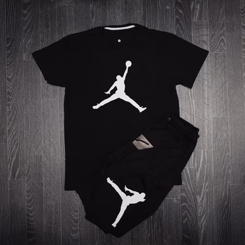 Jordan Veliki znak Crna Majica Crni Šorc